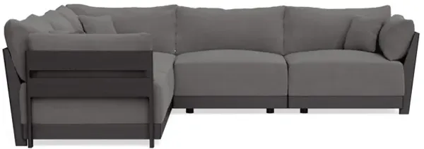 Modular Bondi Black 5-Seater Corner Sectional in Burnt Ember | Memory Foam Blend