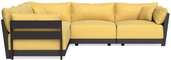 Modular Bondi Black 5-Seater Corner Sectional in Goldenrod | Memory Foam Blend