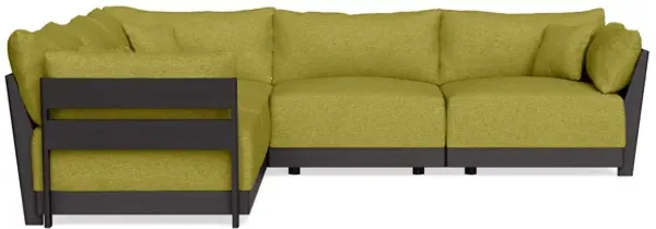 Modular Bondi Black 5-Seater Corner Sectional in Avocado | Memory Foam Blend