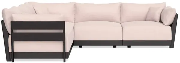 Modular Bondi Black 5-Seater Corner Sectional in Peony | Memory Foam Blend