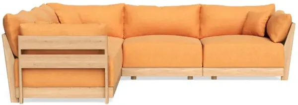 Modular Bondi Latte 5-Seater Corner Sectional in Tangerine | Classic Blend