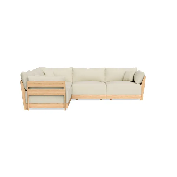 Modular Bondi Latte 5-Seater Corner Sectional in Parchment | Classic Blend