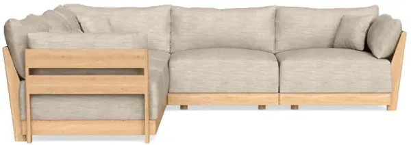 Modular Bondi Latte 5-Seater Corner Sectional in Wheat | Classic Blend