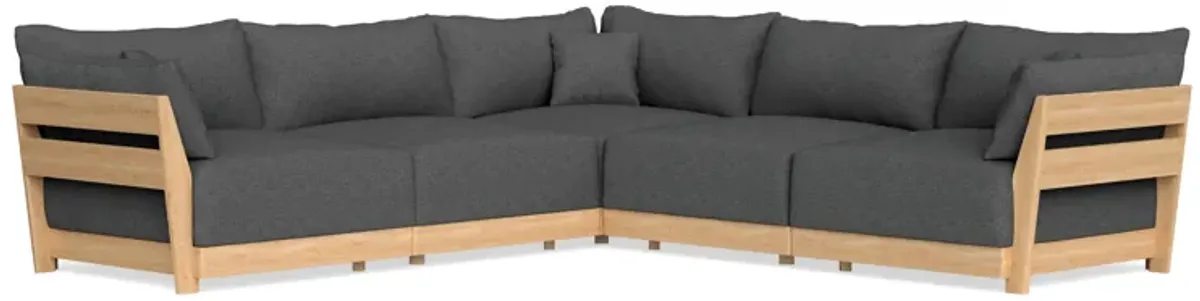 Modular Bondi Latte 5-Seater Corner Sectional in Pebble | Classic Blend