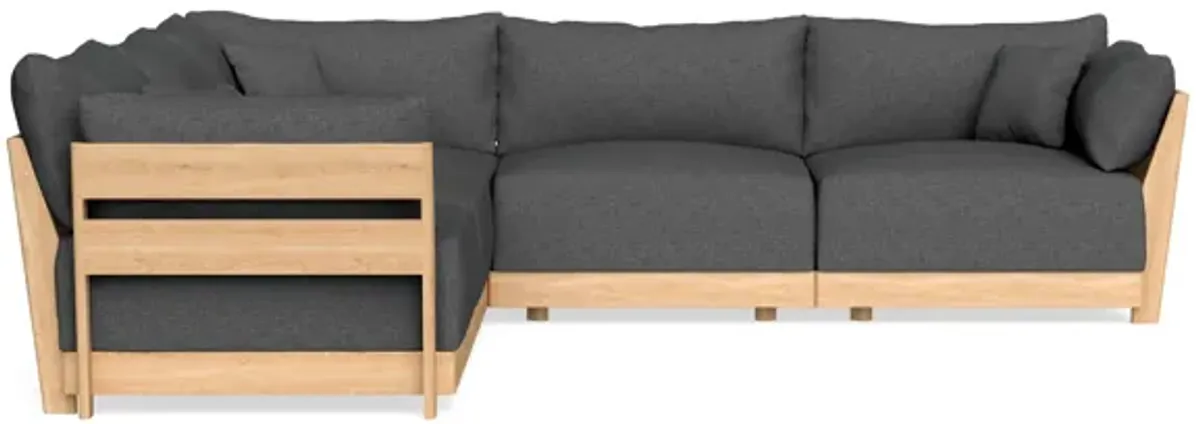 Modular Bondi Latte 5-Seater Corner Sectional in Pebble | Classic Blend