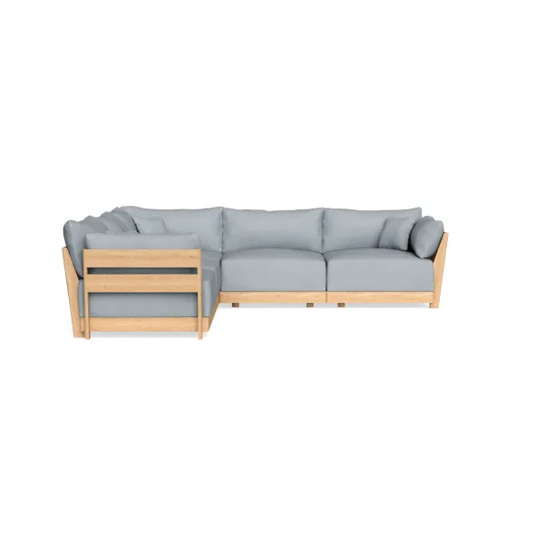 Modular Bondi Latte 5-Seater Corner Sectional in Ash | Classic Blend