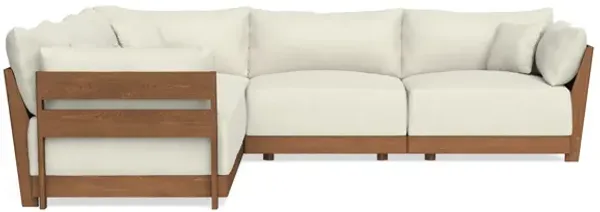 Modular Bondi Espresso 5-Seater Corner Sectional in Eggshell | Classic Blend