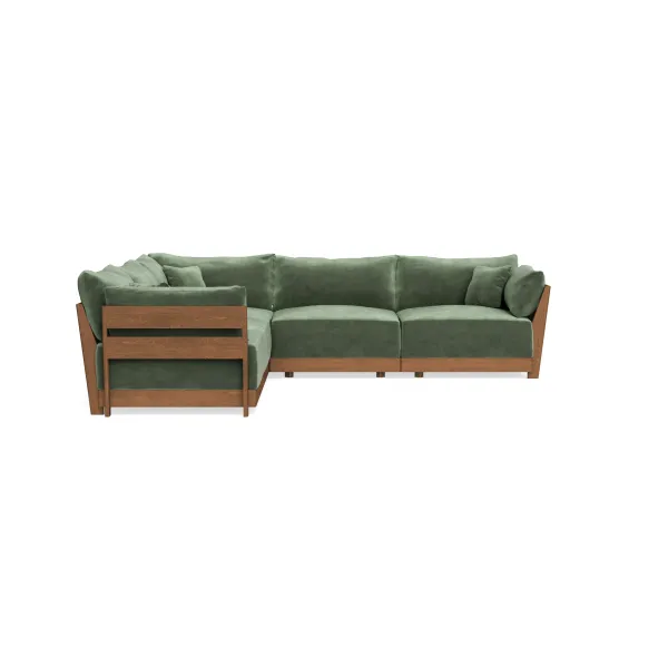 Modular Bondi Espresso 5-Seater Corner Sectional in Rosemary | Classic Blend