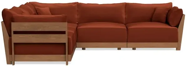 Modular Bondi Espresso 5-Seater Corner Sectional in Rust | Classic Blend