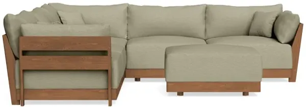 Modular Bondi Espresso 5-Seater Corner Sectional + Ottoman in Cappuccino | Classic Blend
