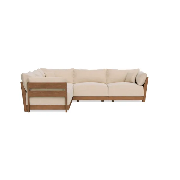 Modular Bondi Espresso 5-Seater Corner Sectional in Vanilla | Classic Blend