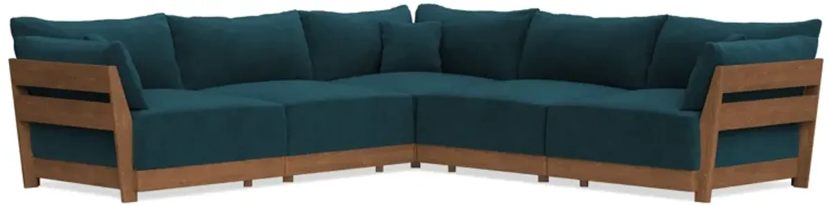 Modular Bondi Espresso 5-Seater Corner Sectional in Indigo | Classic Blend