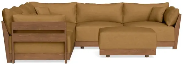Modular Bondi Espresso 5-Seater Corner Sectional + Ottoman in Dijon | Classic Blend