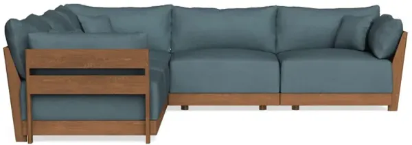 Modular Bondi Espresso 5-Seater Corner Sectional in Slate Blue | Classic Blend