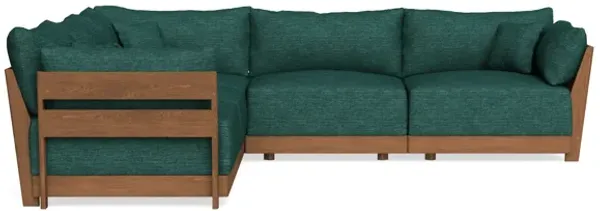 Modular Bondi Espresso 5-Seater Corner Sectional in Forest Green | Classic Blend