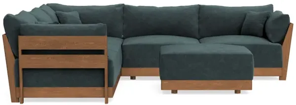 Modular Bondi Espresso 5-Seater Corner Sectional + Ottoman in Nightfall | Classic Blend