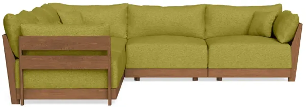Modular Bondi Espresso 5-Seater Corner Sectional in Avocado | Classic Blend