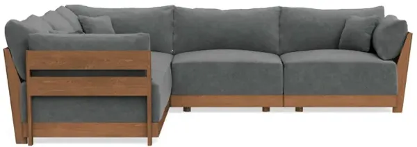 Modular Bondi Espresso 5-Seater Corner Sectional in Chimney Gray | Classic Blend