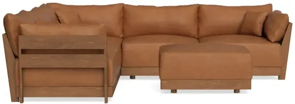 Modular Bondi Espresso 5-Seater Corner Sectional + Ottoman in Whiskey | Classic Blend