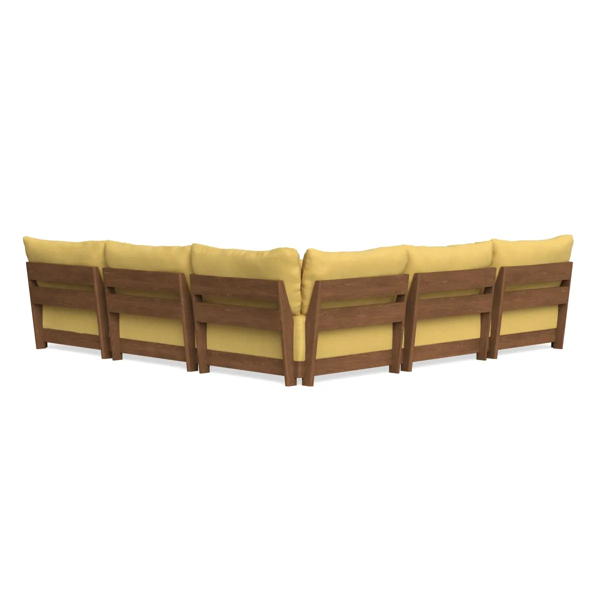 Modular Bondi Espresso 5-Seater Corner Sectional + Ottoman in Goldenrod | Classic Blend