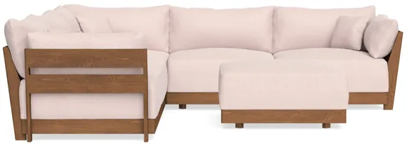 Modular Bondi Espresso 5-Seater Corner Sectional + Ottoman in Peony | Classic Blend