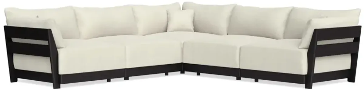 Modular Bondi Black 5-Seater Corner Sectional in Eggshell | Classic Blend