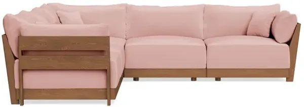 Modular Bondi Espresso 5-Seater Corner Sectional in Powder Pink | Classic Blend