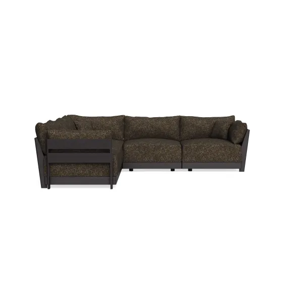 Modular Bondi Black 5-Seater Corner Sectional in Phantom | Classic Blend