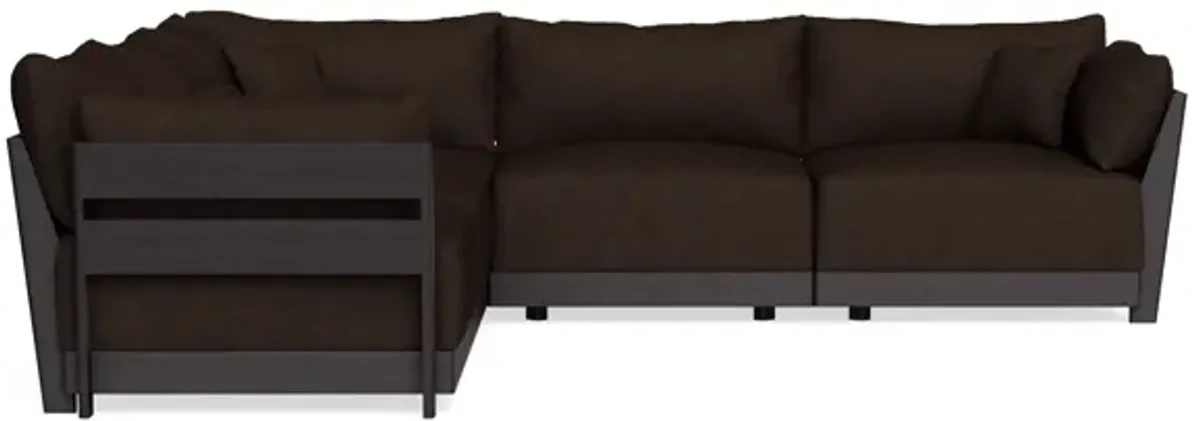 Modular Bondi Black 5-Seater Corner Sectional in Espresso | Classic Blend