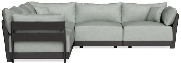 Modular Bondi Black 5-Seater Corner Sectional in Spa | Classic Blend