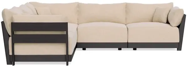 Modular Bondi Black 5-Seater Corner Sectional in Vanilla | Classic Blend