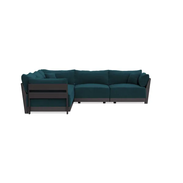 Modular Bondi Black 5-Seater Corner Sectional in Indigo | Classic Blend