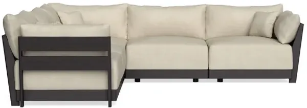 Modular Bondi Black 5-Seater Corner Sectional in Almond | Classic Blend