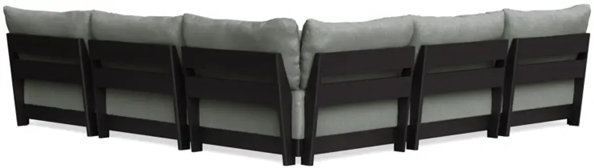 Modular Bondi Black 5-Seater Corner Sectional in Storm Gray | Classic Blend