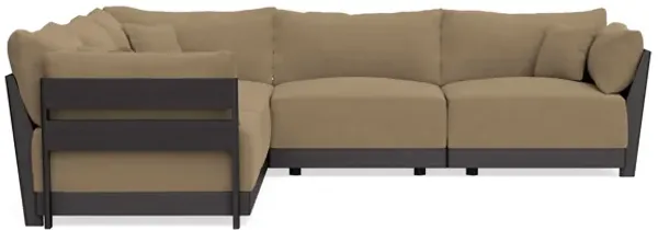Modular Bondi Black 5-Seater Corner Sectional in Macchiato | Classic Blend