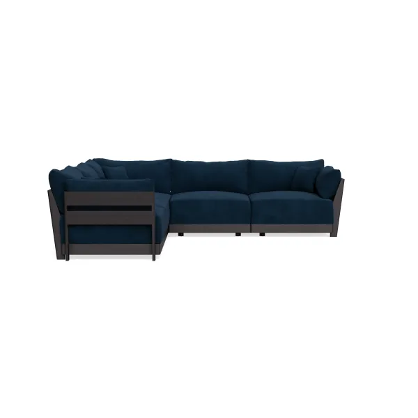 Modular Bondi Black 5-Seater Corner Sectional in Royal Blue | Classic Blend