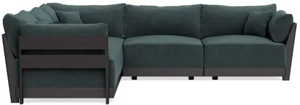 Modular Bondi Black 5-Seater Corner Sectional in Nightfall | Classic Blend