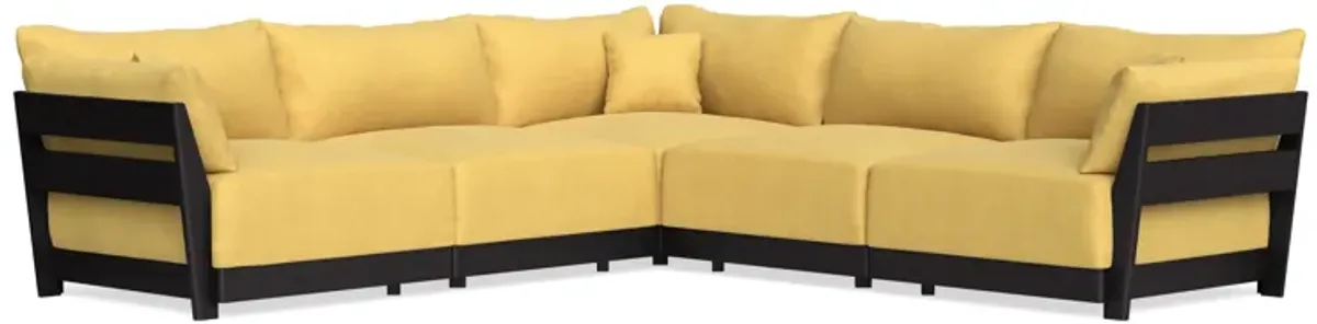 Modular Bondi Black 5-Seater Corner Sectional in Goldenrod | Classic Blend