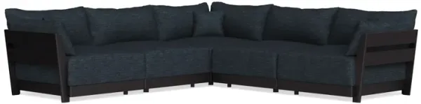 Modular Bondi Black 5-Seater Corner Sectional in Baltic Blue | Classic Blend