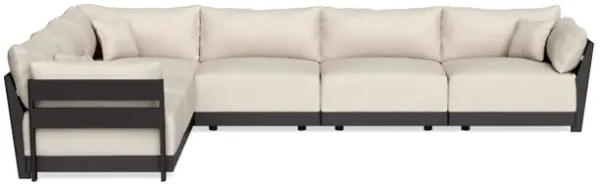 Modular Bondi Black 6-Seater Corner Sectional in Seashell | Memory Foam Blend