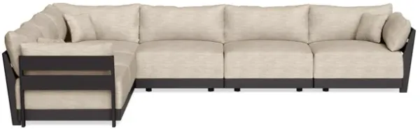 Modular Bondi Black 6-Seater Corner Sectional in Wheat | Memory Foam Blend