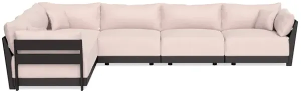 Modular Bondi Black 6-Seater Corner Sectional in Peony | Memory Foam Blend