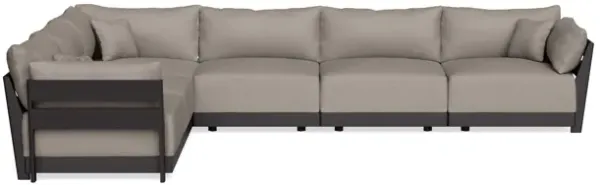 Modular Bondi Black 6-Seater Corner Sectional in Cinder Gray | Memory Foam Blend