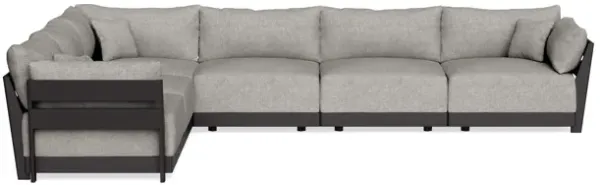 Modular Bondi Black 6-Seater Corner Sectional in Fog | Memory Foam Blend