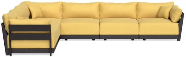 Modular Bondi Black 6-Seater Corner Sectional in Goldenrod | Memory Foam Blend