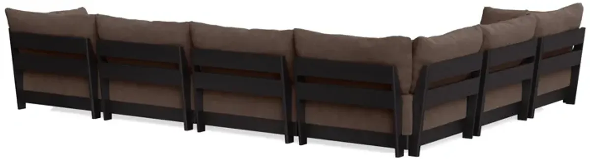 Modular Bondi Black 6-Seater Corner Sectional in Chocolate | Memory Foam Blend