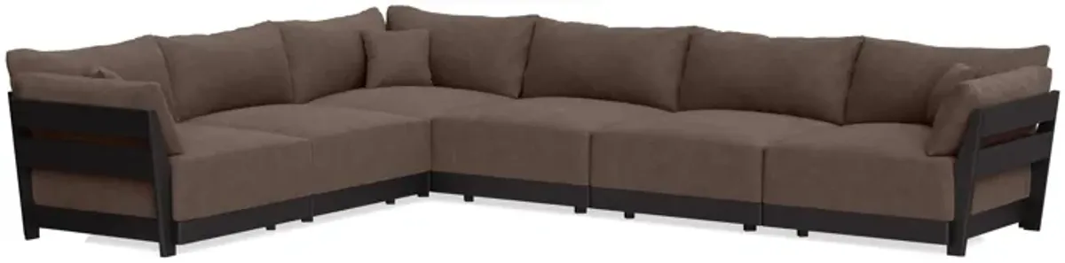 Modular Bondi Black 6-Seater Corner Sectional in Chocolate | Memory Foam Blend
