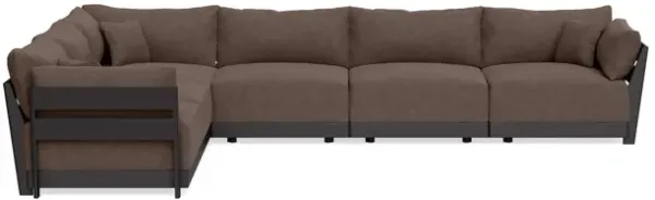 Modular Bondi Black 6-Seater Corner Sectional in Chocolate | Memory Foam Blend