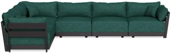 Modular Bondi Black 6-Seater Corner Sectional in Forest Green | Memory Foam Blend