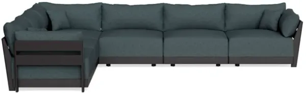 Modular Bondi Black 6-Seater Corner Sectional in Ocean Gray | Memory Foam Blend